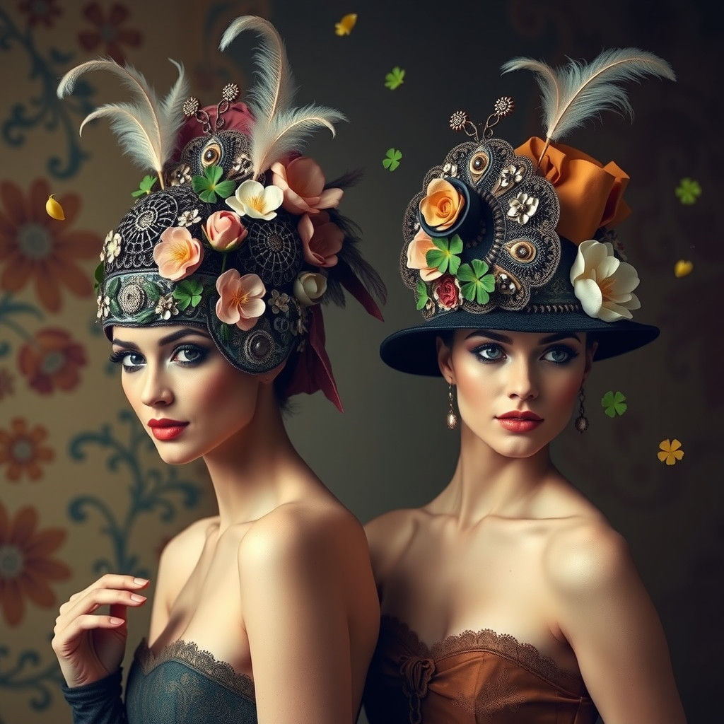 Ornate Avant-Garde Hats with Art Nouveau Flair