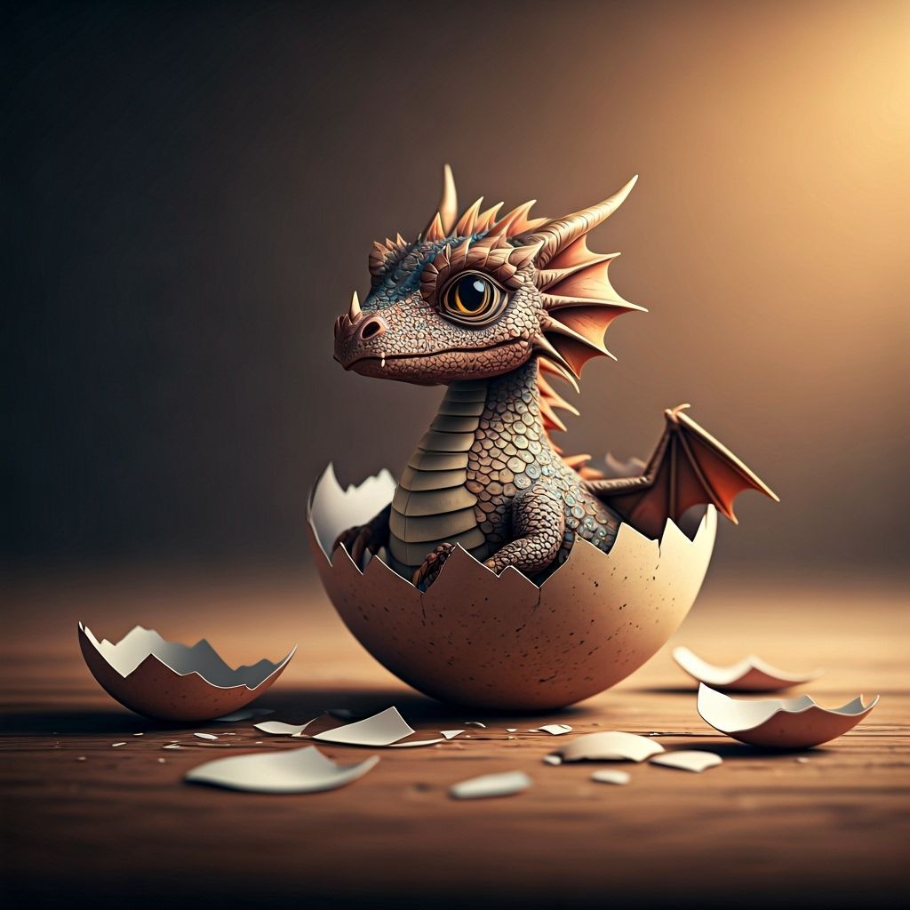 Papercraft Dragons Hatching in Dreamlike Pastel Setting