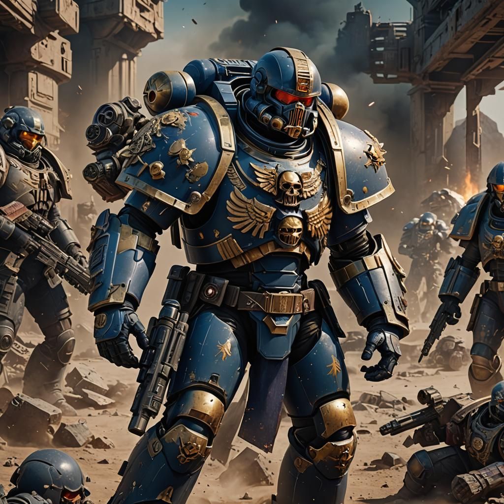 Space Marine in Spec Ops Armour: Detailed Matte Painting
