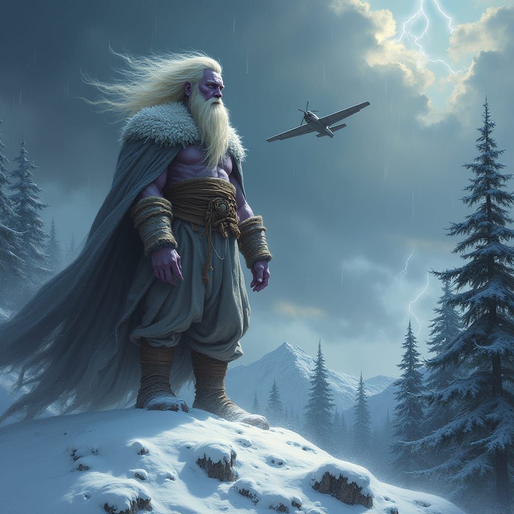 Giant of the Stormy Mountains in Smoky Gray Robe