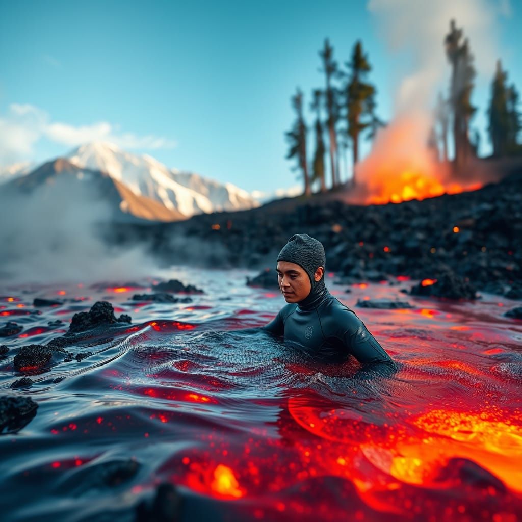 Volcano Swimmer: A DSLR Photograph of Eruption