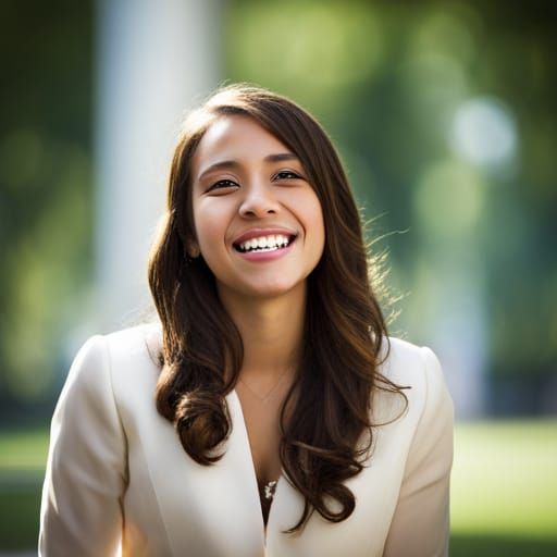 Laughing Hispanic Girl at Graduation: Professional Photo