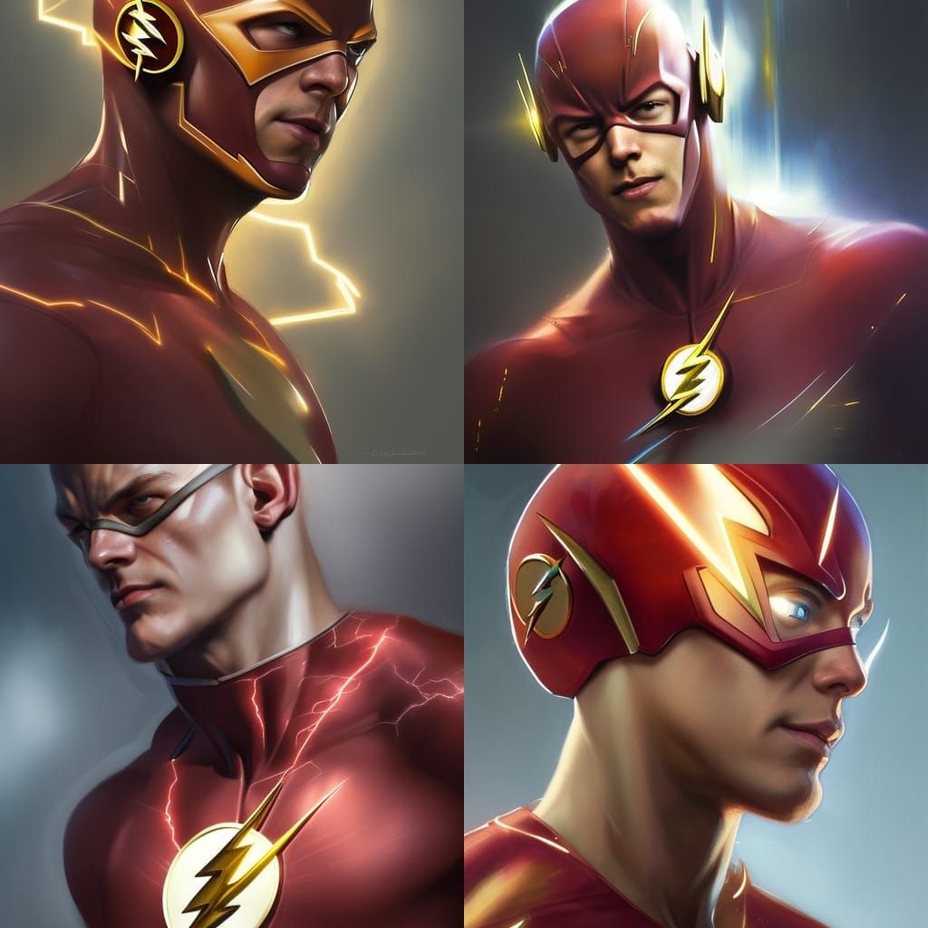 The Flash Heroic Portrait in Detailed Digital Art