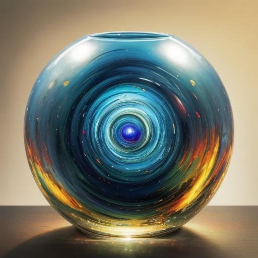 Surreal Summer in Glass Ball: Abstract Fauvist Painting