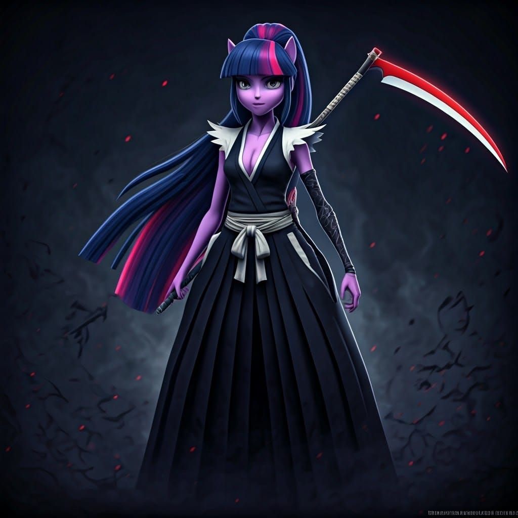 Soul Reaper Twilight Sparkle in Dark Fantasy Style