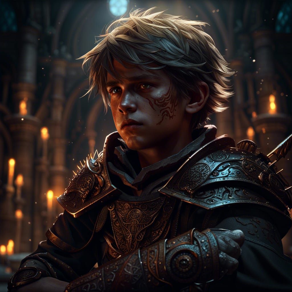 Dark Fantasy Boy Warrior Concept Art