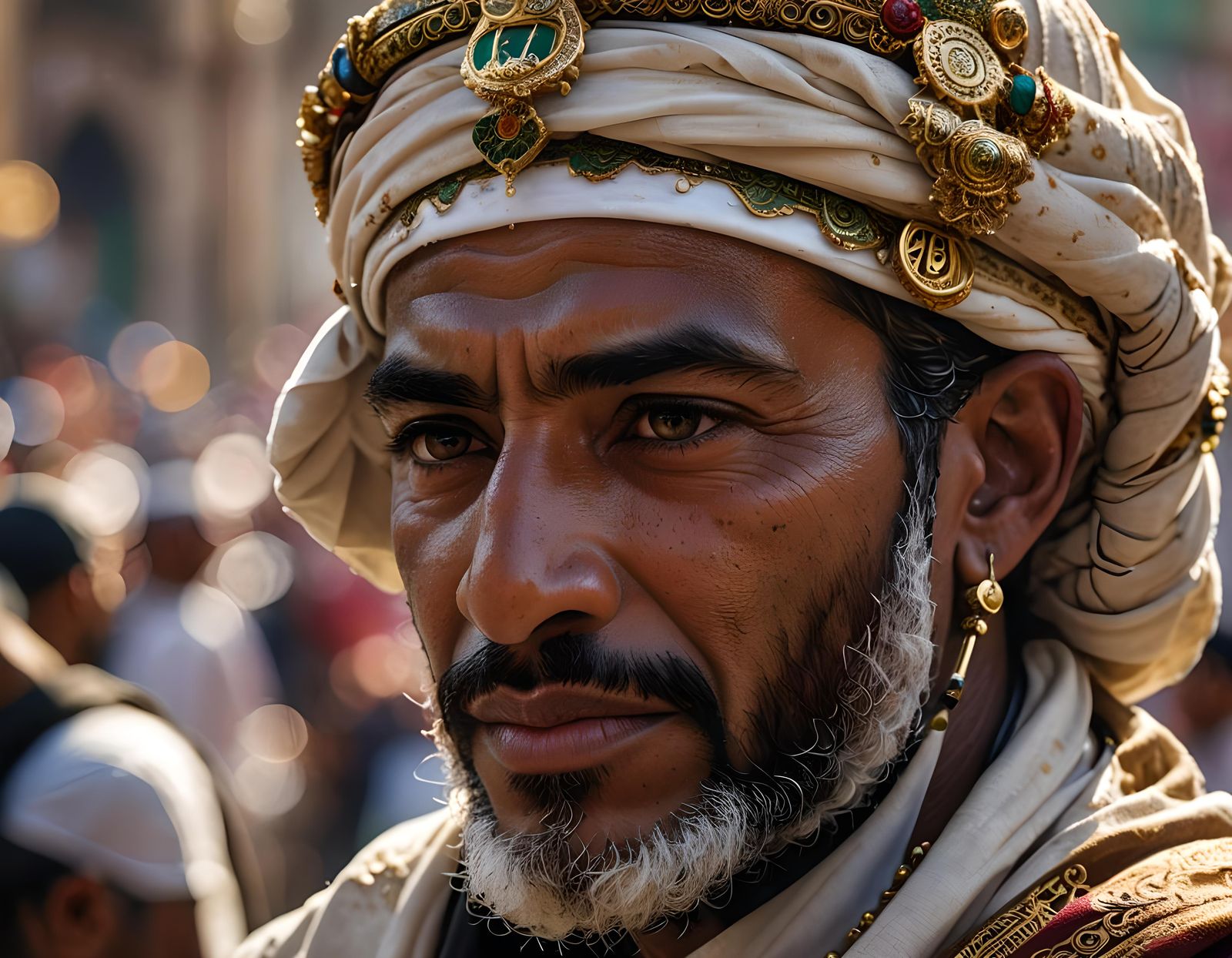 Mecca Pilgrim in Hyperrealistic Splash Art