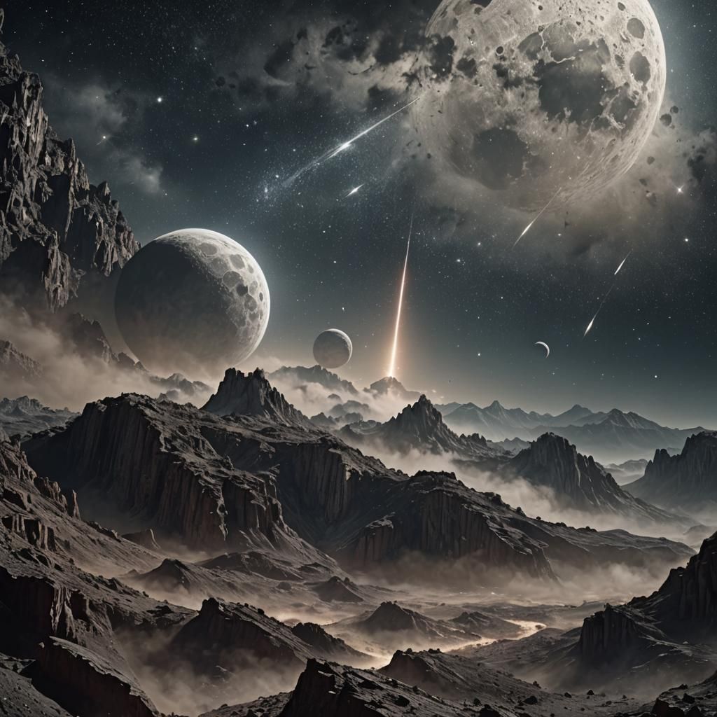 Stars Exploding from the Moon: Digital Matte Painting