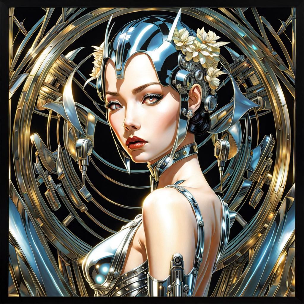 Cyberpunk Fairy in Sorayama Style