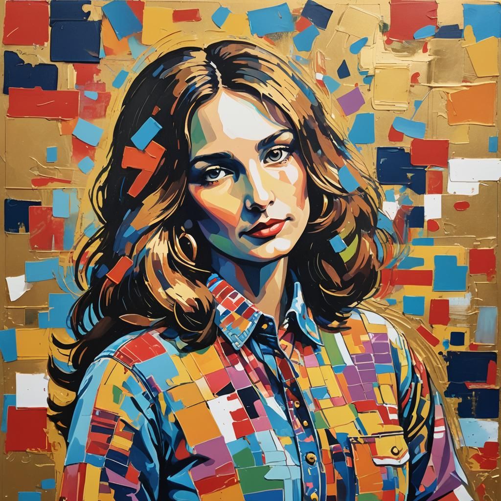 Mona Lisa in Retro Pop Art Style