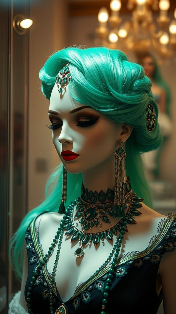 Emerald Goddess in Cinematic Splendor