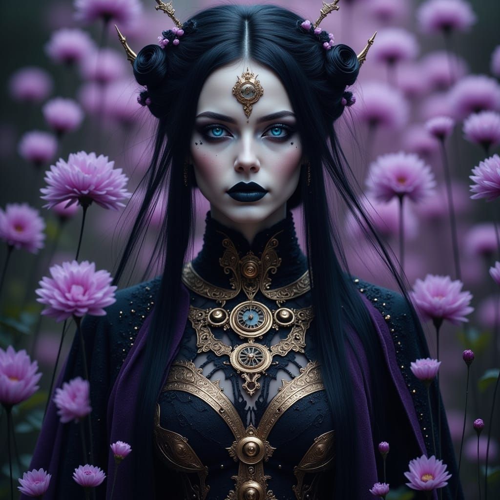 Gothic Automaton Vampire in Dark Fantasy Style