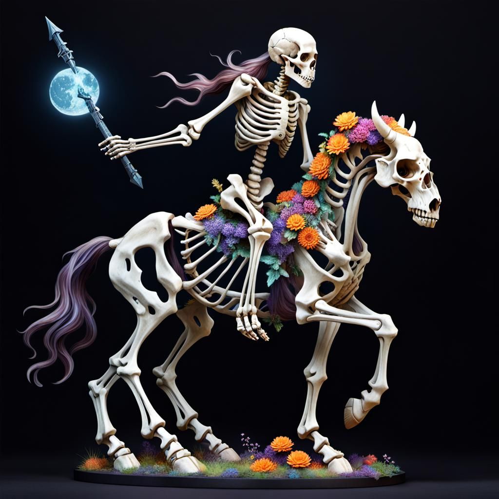 Magical Skeletal Centaur Between Life and Death
