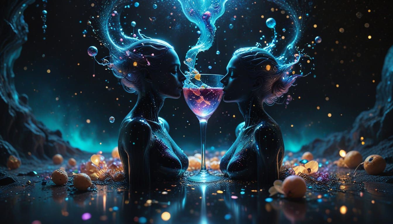 Surreal Alien Cocktails in Cosmic Still-Life