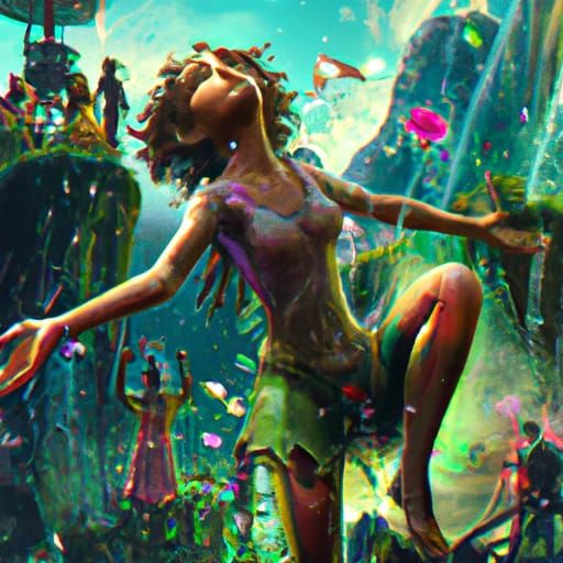 Woman in Paradise: Detailed Digital Painting