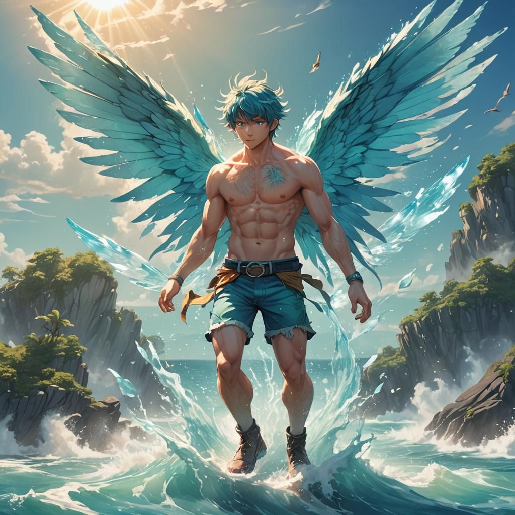 Aquatic Fairy Anime Concept Art in Studio Trigger Style