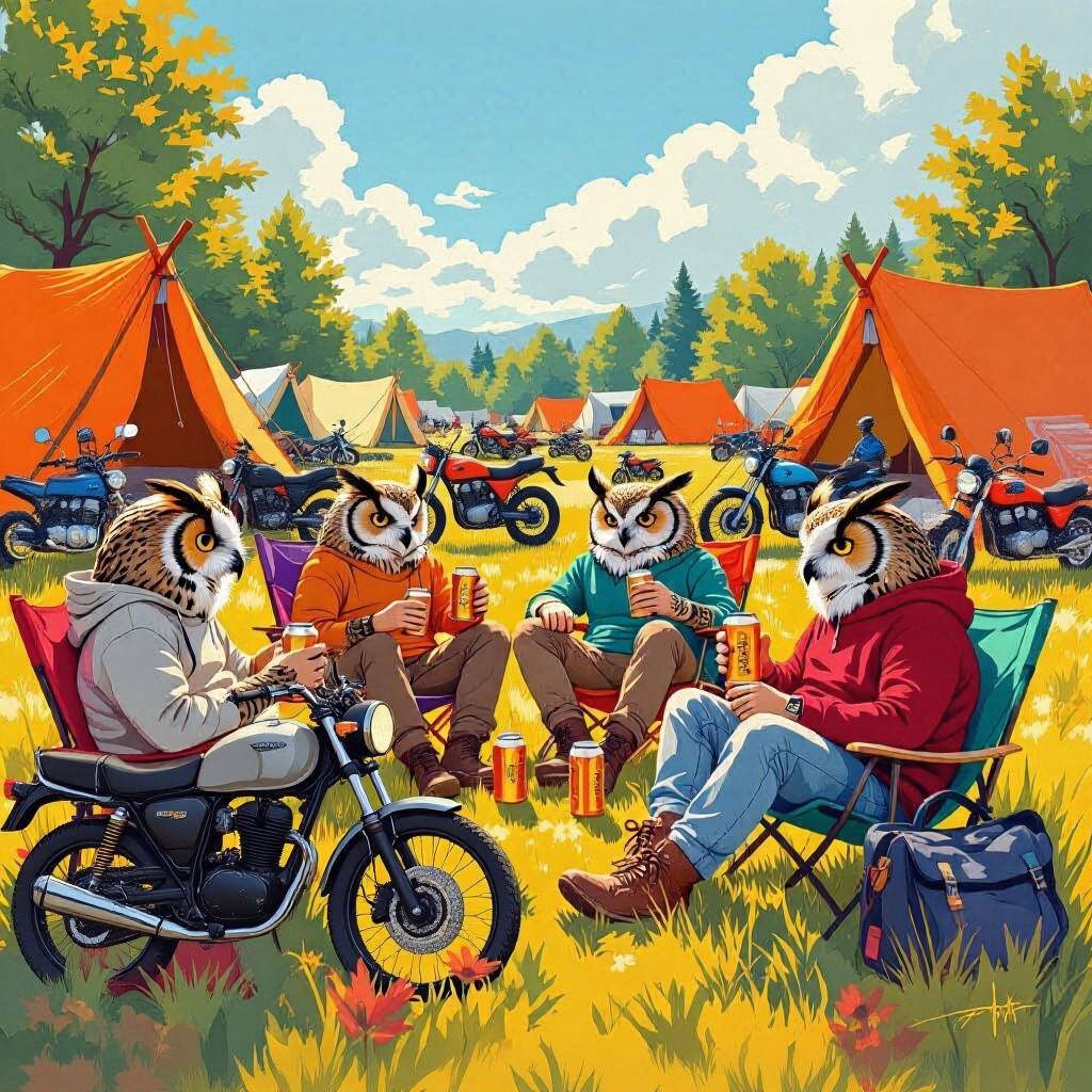 Owls' Beer Festival in a Field