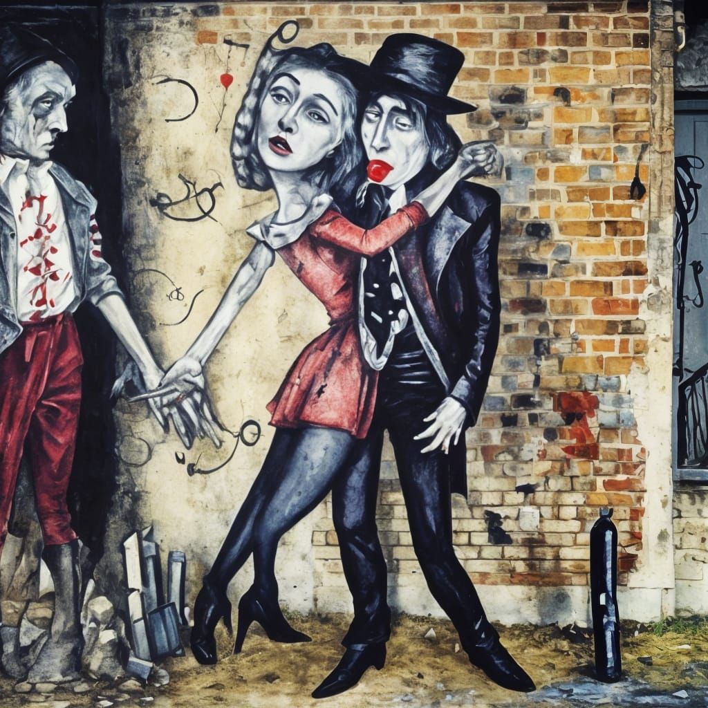 Vampires' Bloody Blues: Expressionist Street Art