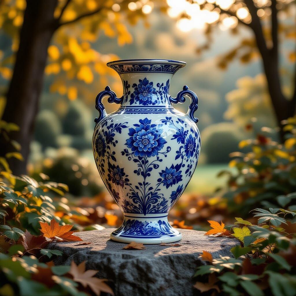 Mystical Porcelain Deer in Autumn Forest