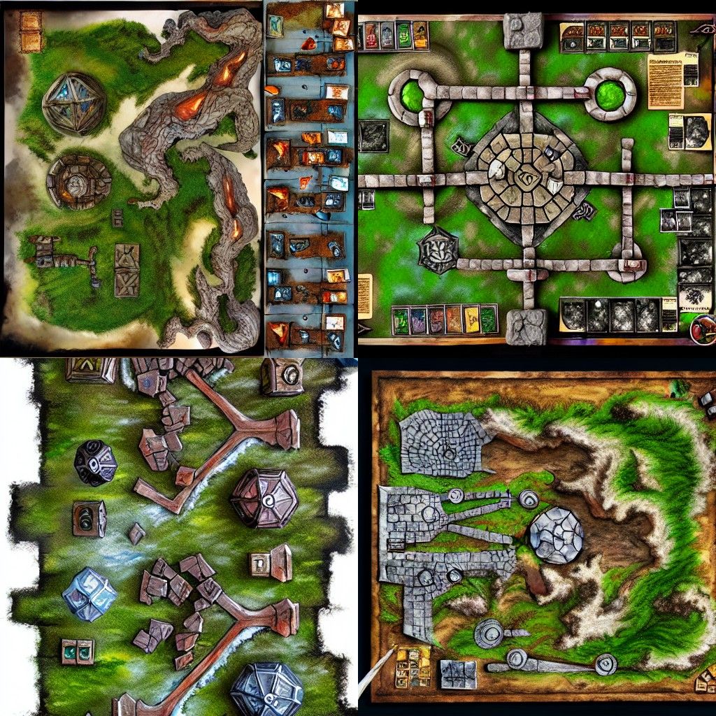 Detailed Overhead RPG Battle Map Painting