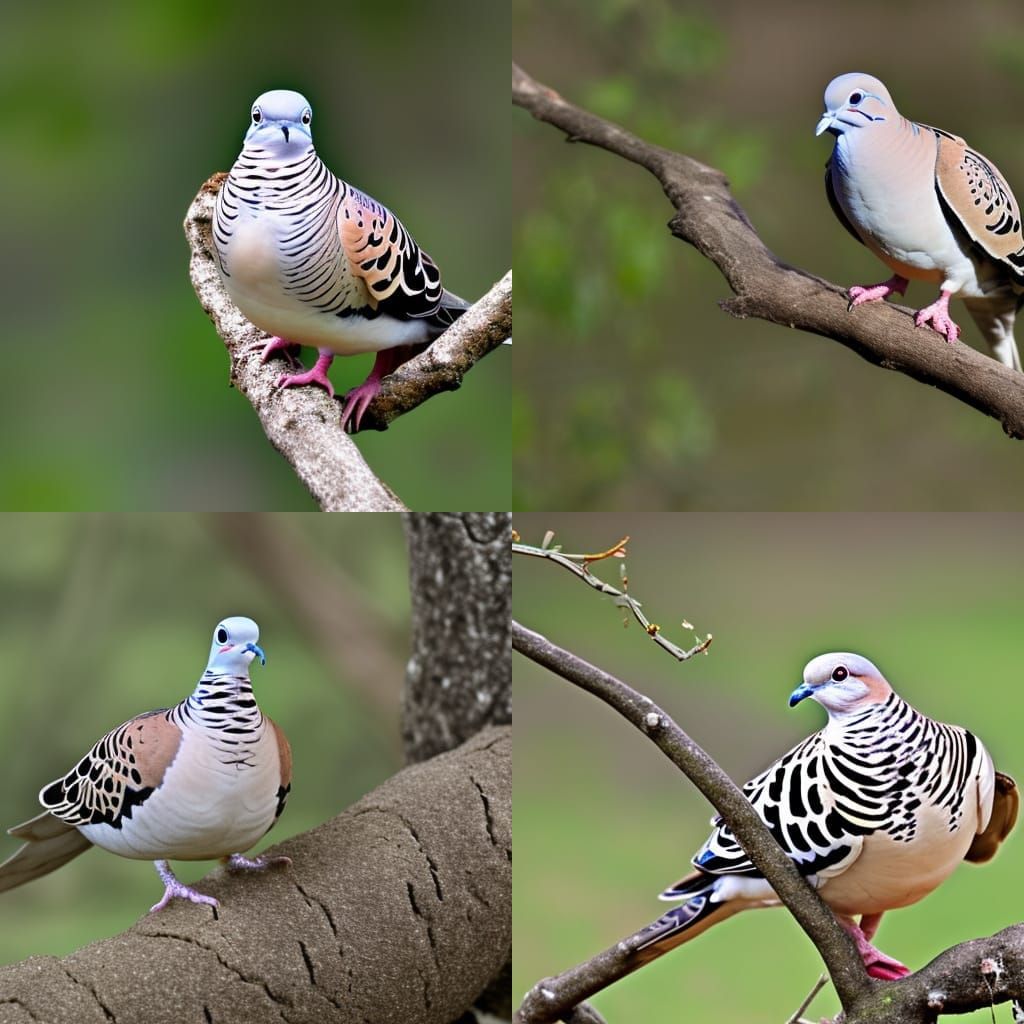 Turtle Dove Eating Cookie on Branch