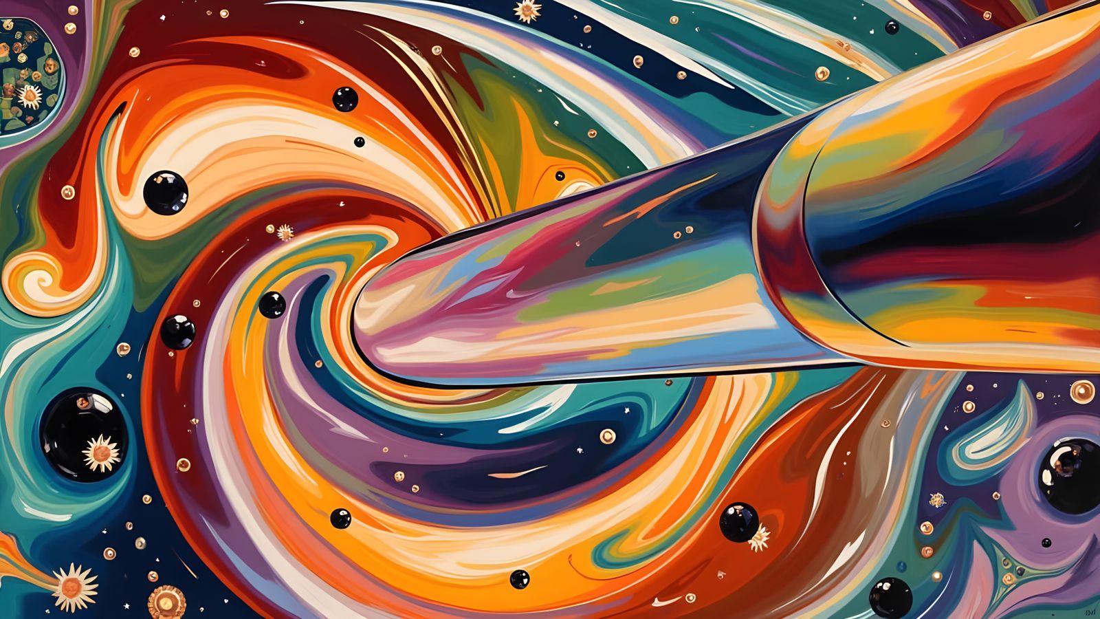 Surreal Cosmic Vortex in Antipasto Oil Painting Style
