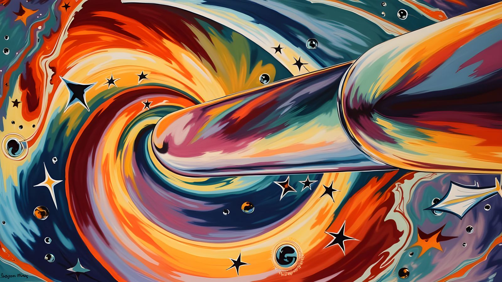 Surreal Hyper-Velocity Cylinder Blazes Through Cosmic Vortex