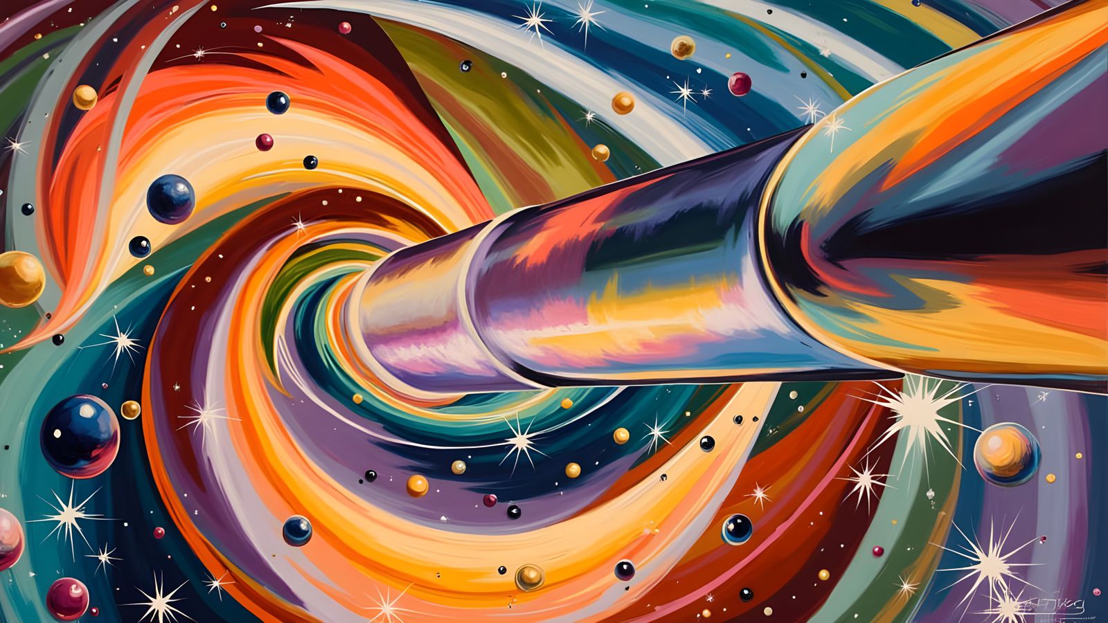 Miraculous Cosmic Vortex in Vibrant Oil Painting Style