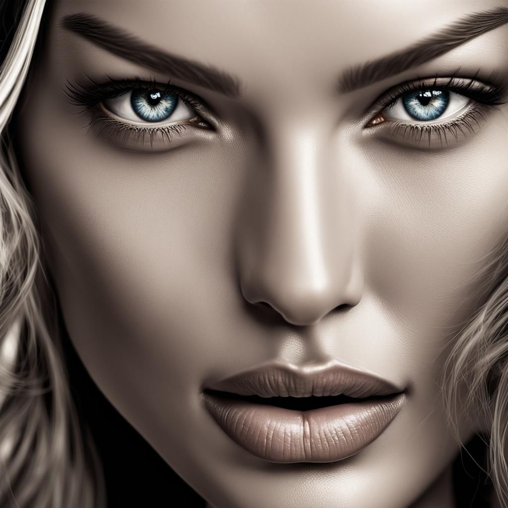 AI Art Portrait Blending Supermodel Features