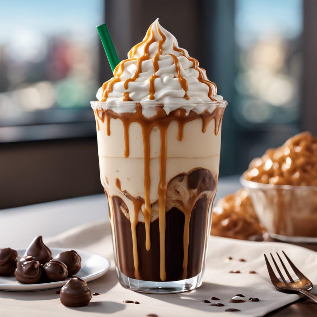 Iced Frappuccino with Chocolate and Caramel Drizzle