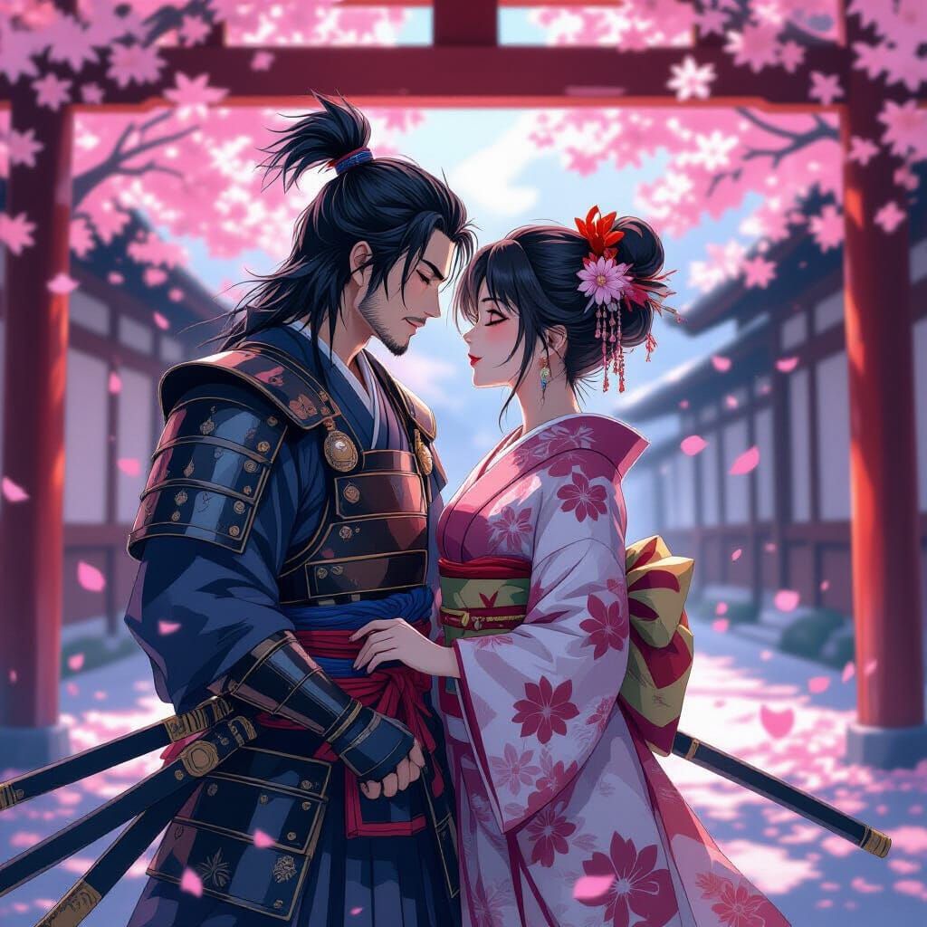 Warrior's Forbidden Romance Amidst Cherry Blossoms in Anime ...