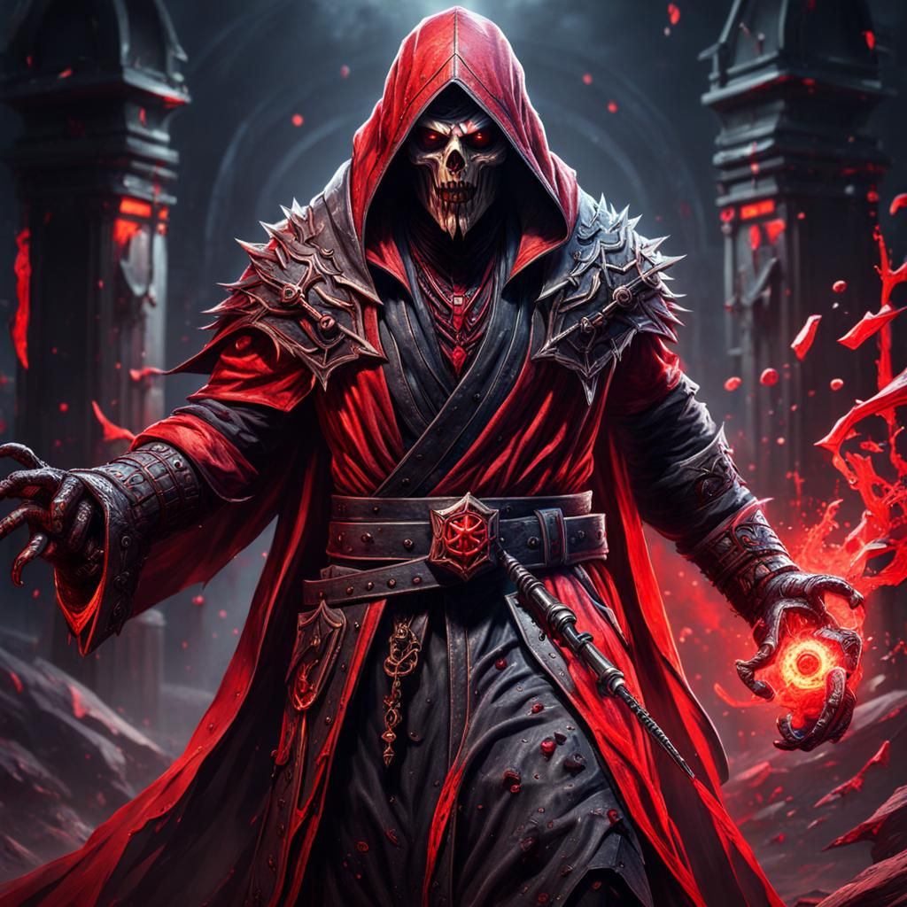 Menacing Scarred Cultist in Detailed Matte Painting