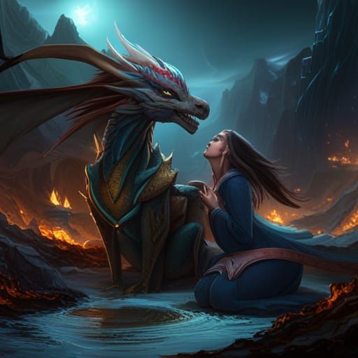 Jeweled Dragon Mother: Detailed Matte Painting