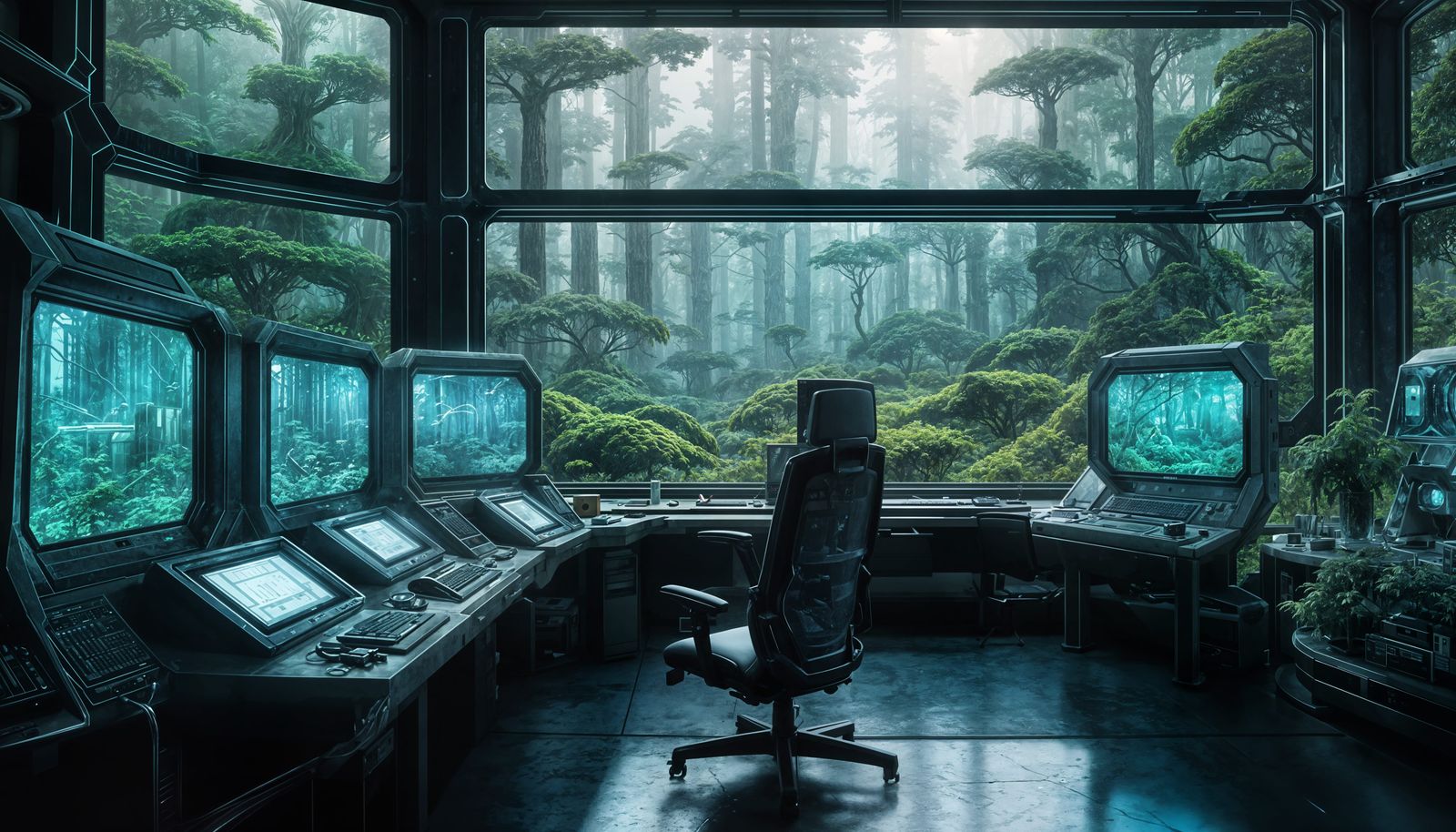 Futuristic Watch Post on Forest Planet