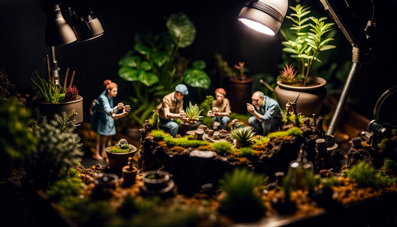 Watching miniature people in Terrarium