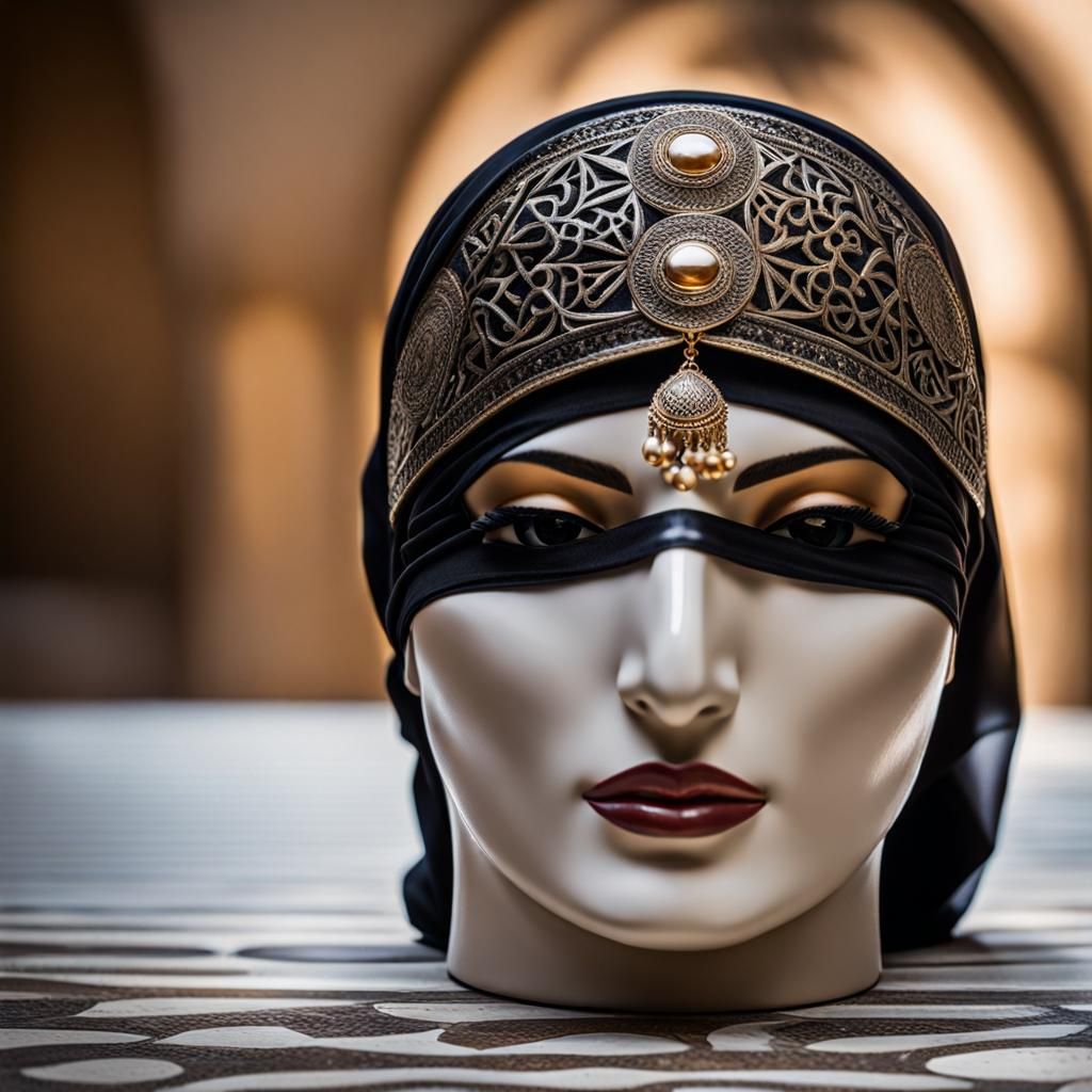 Ceramic Arab Woman Pot: Fine Art Photography