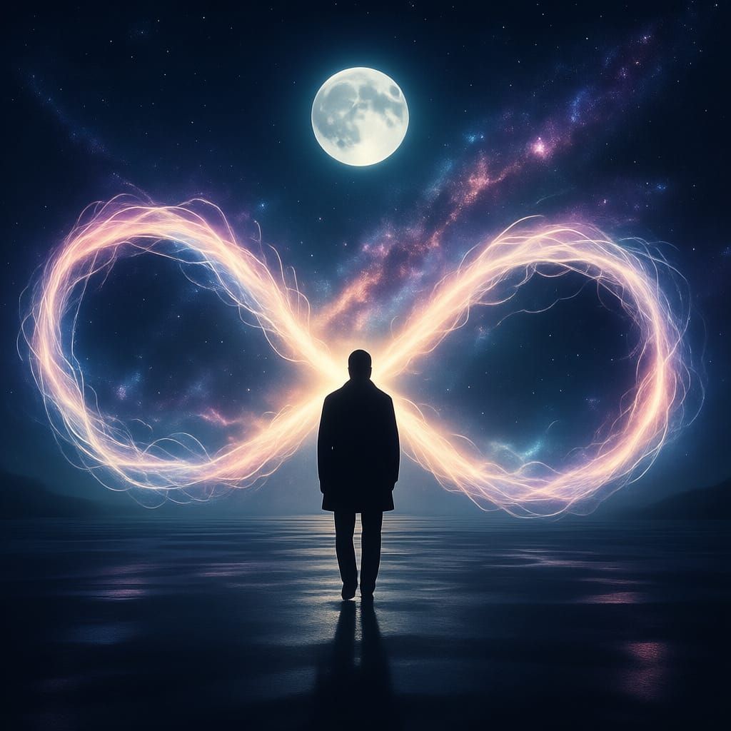 Mysterious Man Walks Into Infinity at Midnight