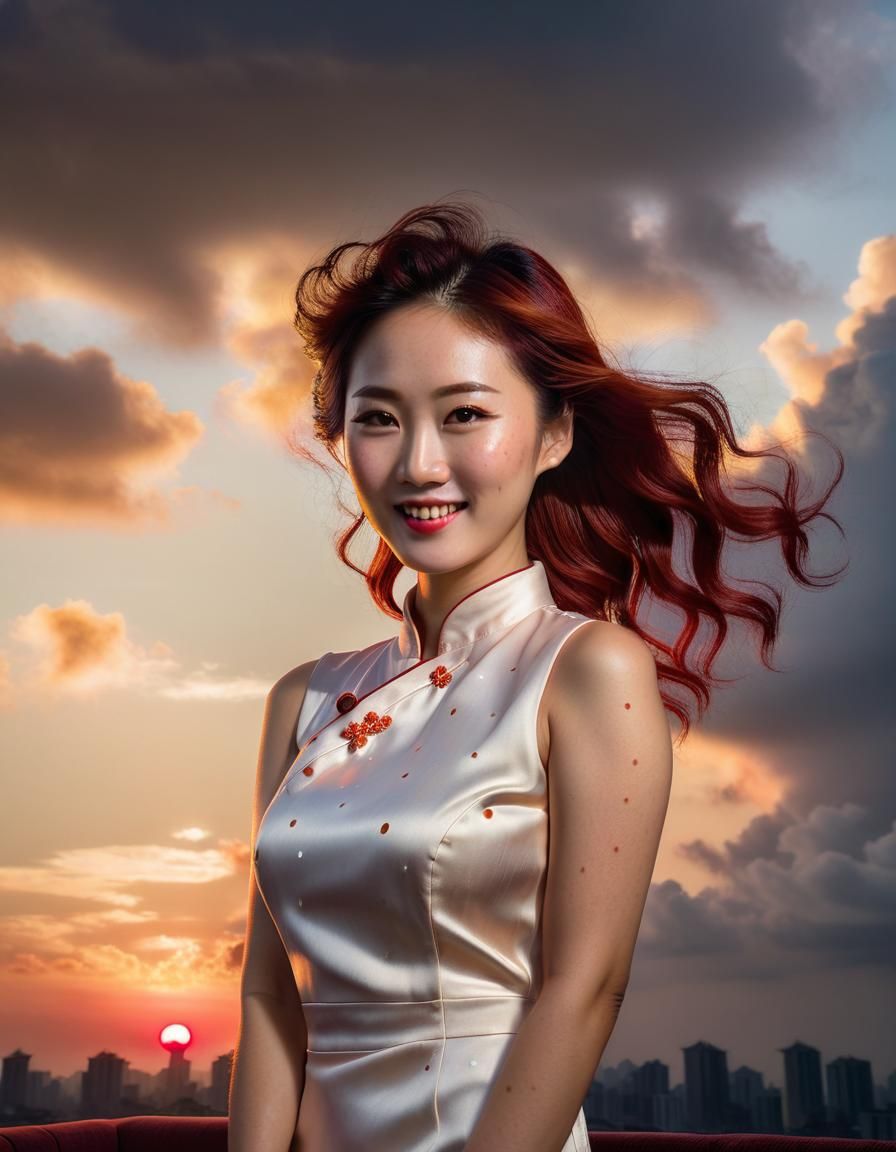 Korean Woman Portrait in Chiaroscuro Oil Painting