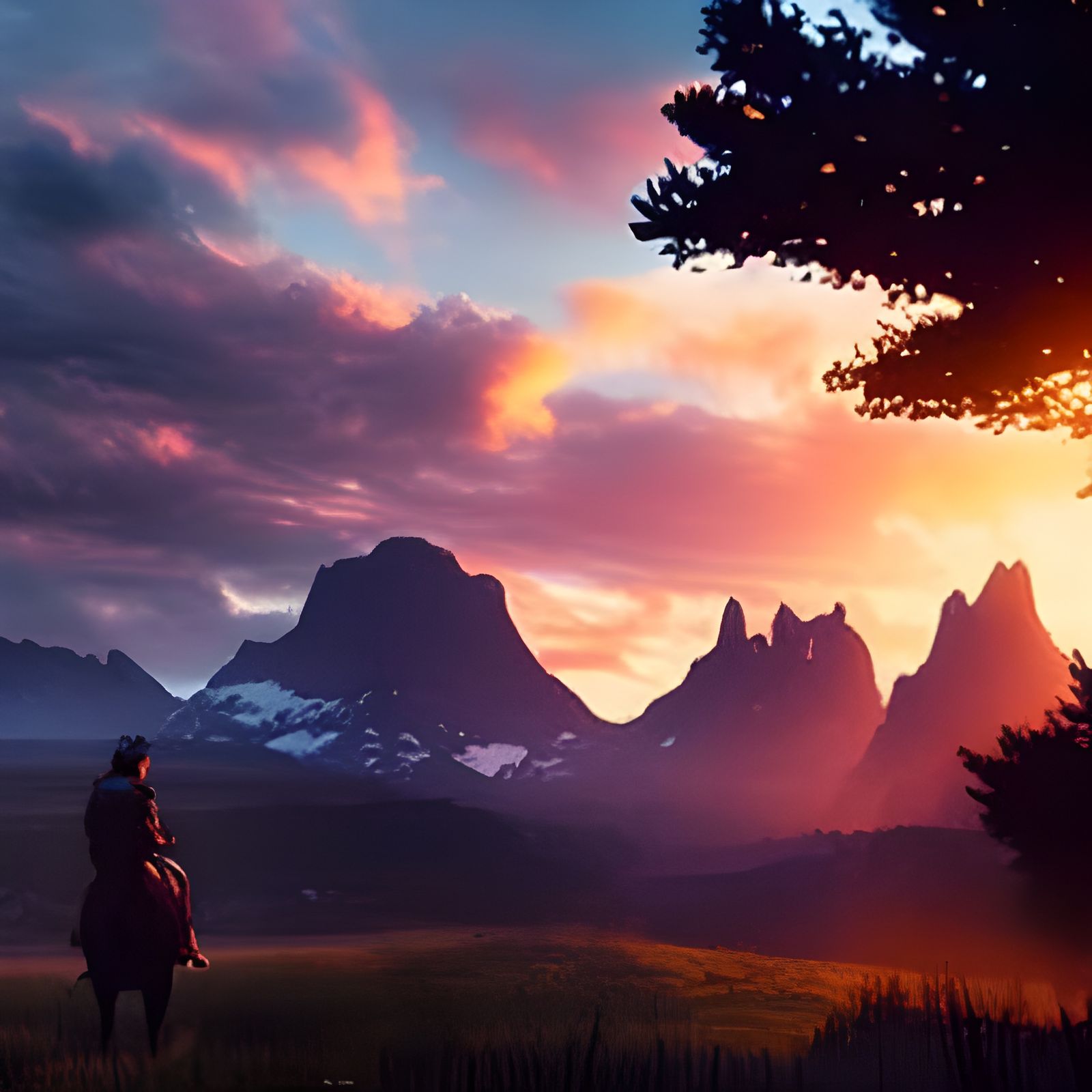 Arthur Morgan at Sunset: Digital Matte Painting