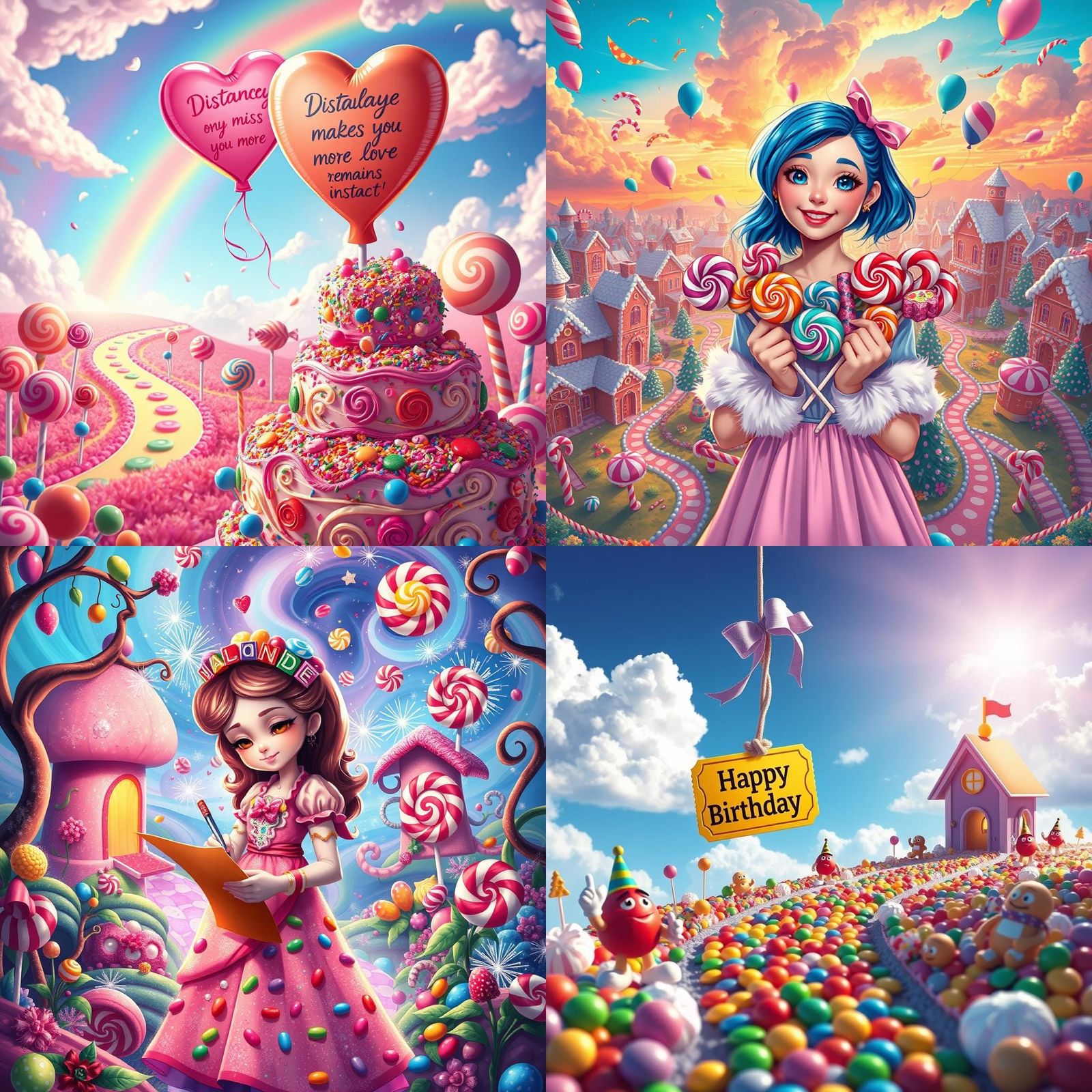 Whimsical Candyland Art in Hyperrealistic Style