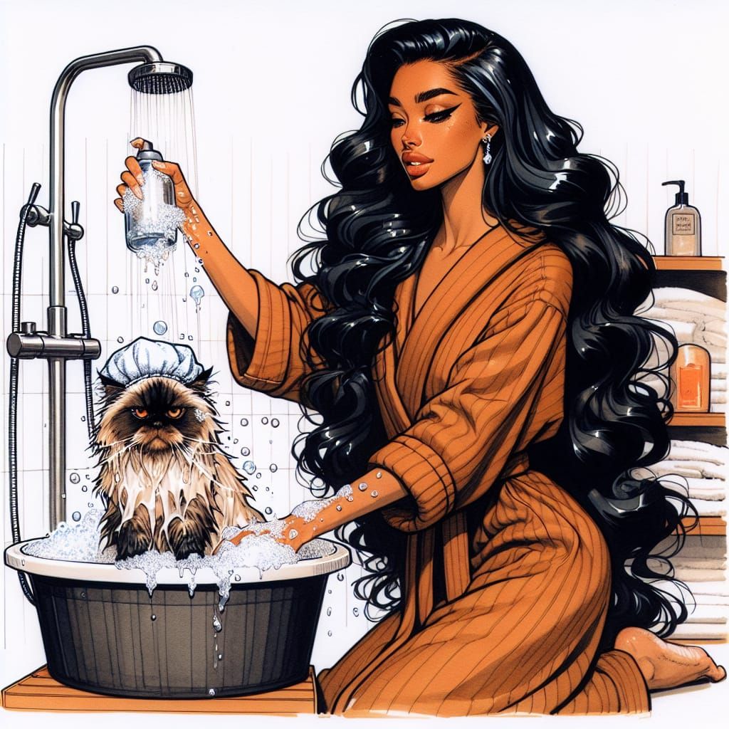 Bath time for Mr Bubbles