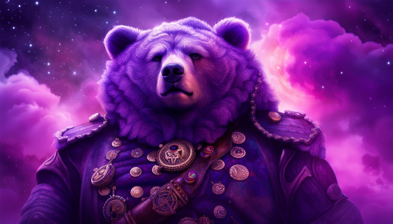 Amethyst Bear Pirate Crew in Psychedelic Galaxy