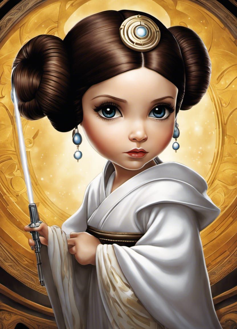 Princess Leia Portrait in Surrealist Style