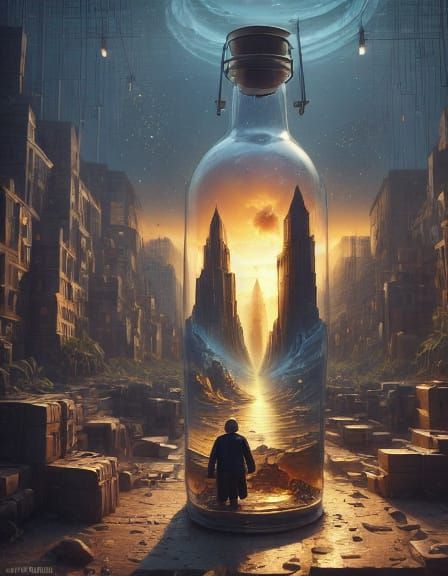 Golden Hour Sunset Captured in a Bottle