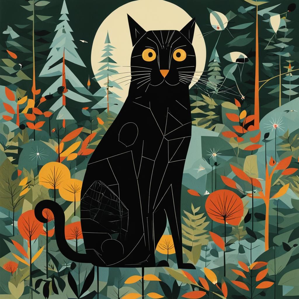 Charley Harper Style Bird Illustration