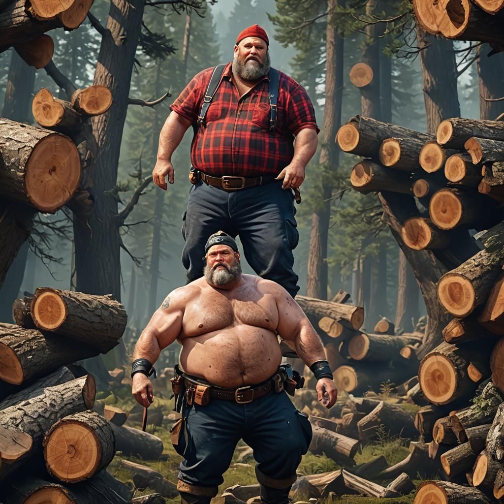 Hyperrealistic Image of a Mature Lumberjack