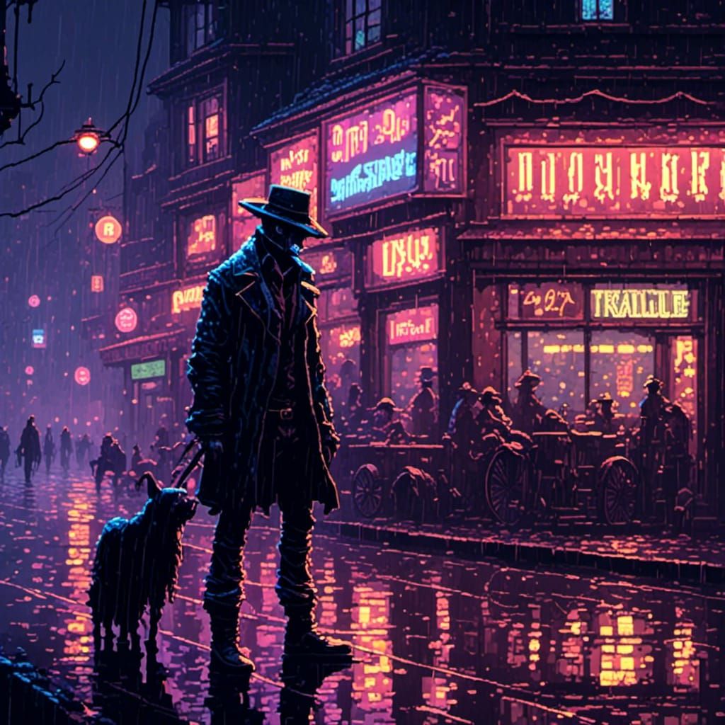 The Undertaker in Rainy Neon Night