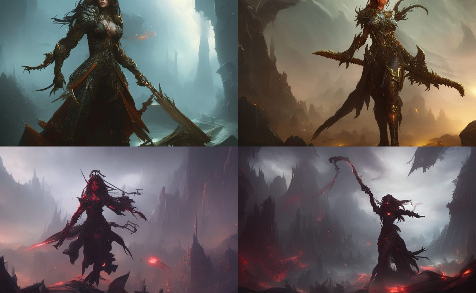 Dark Archangel With Sword, Fantasy Concept Art