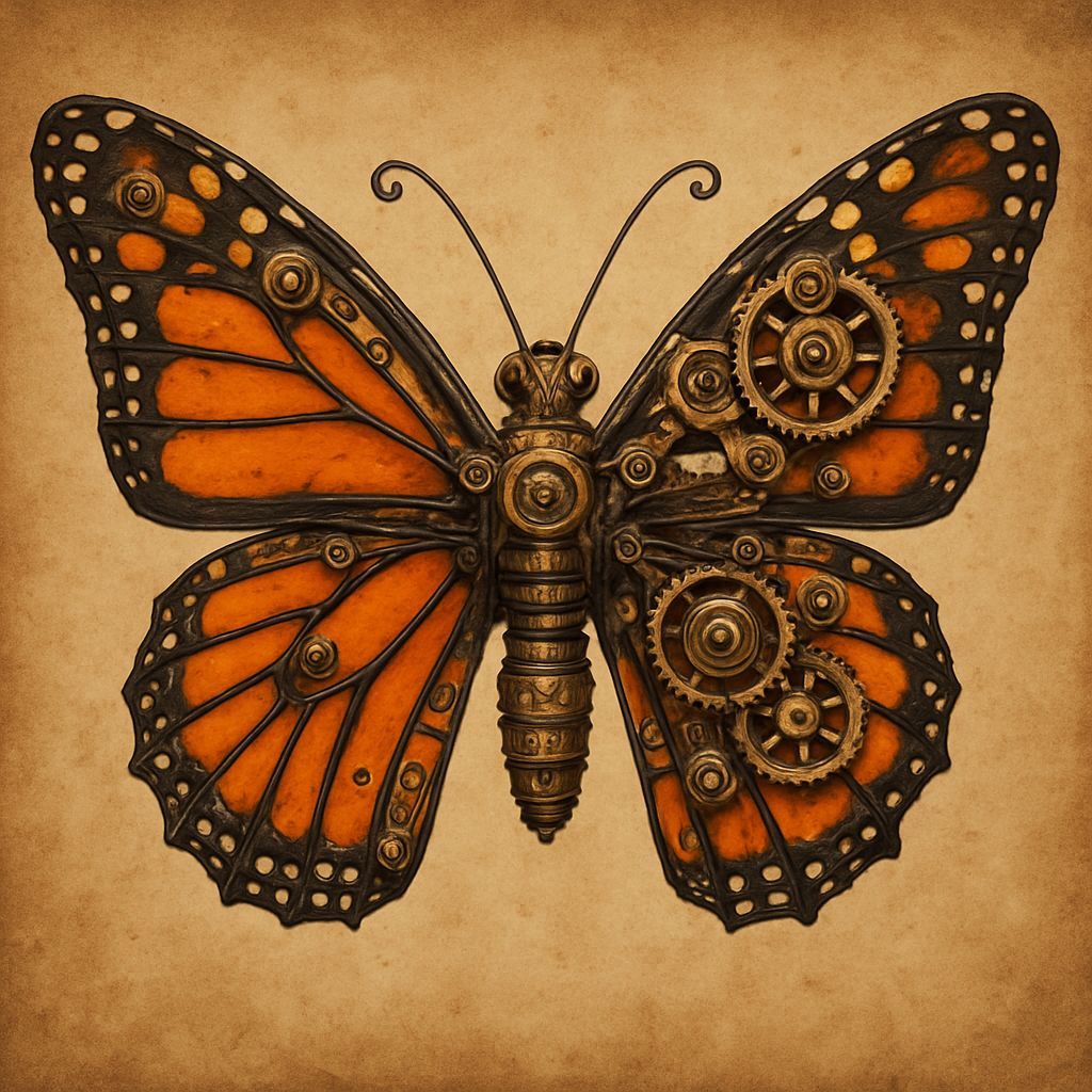 Steampunk Monarch Butterfly: Mechanical Marvel