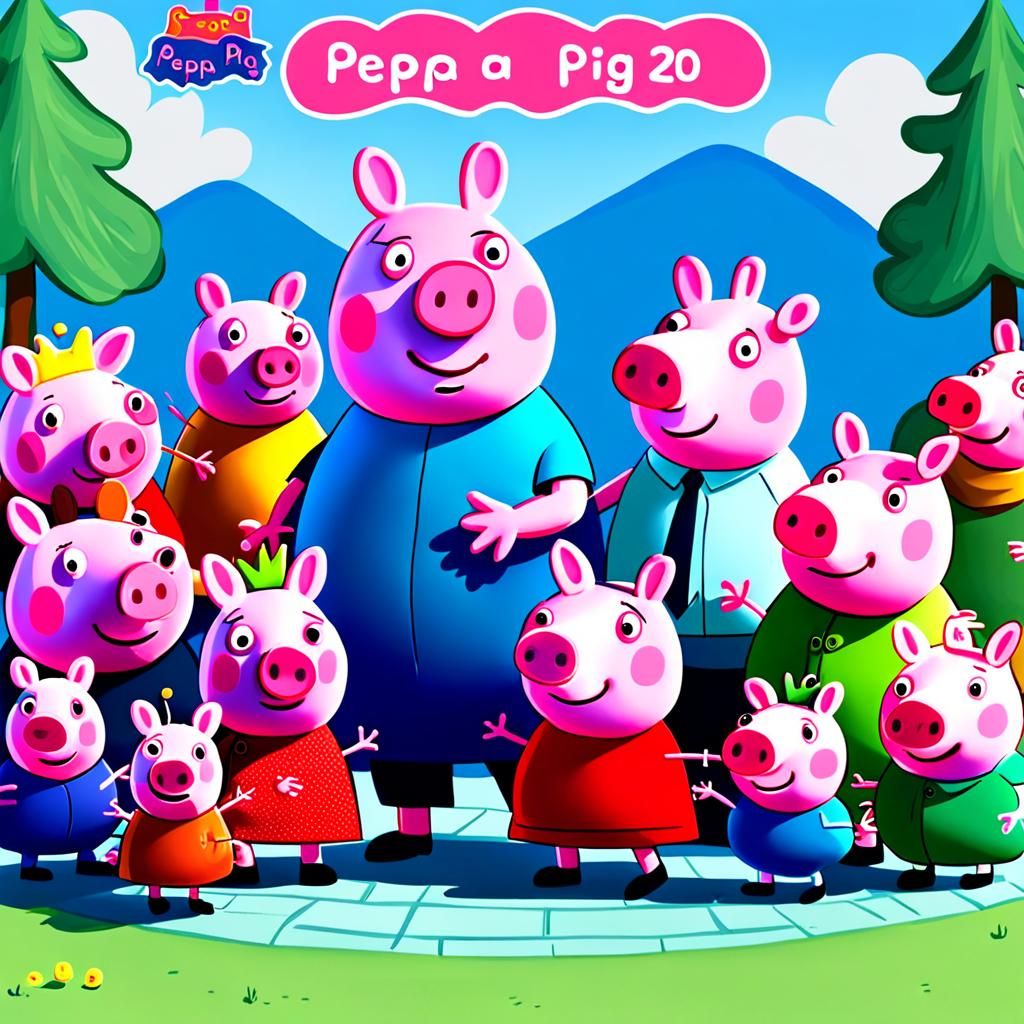 Peppa Pig Family on Island in 2030